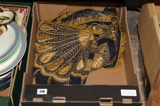 3 gilt on black Indian embroideries